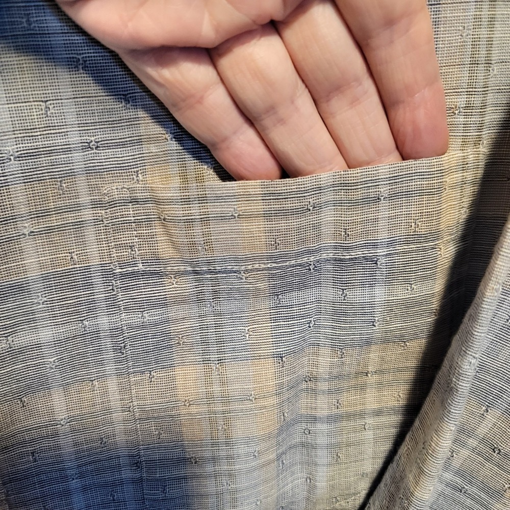 ROWM Men's Blue Plaid Long Sleeve Shirt Lrg - Picture 7 of 14